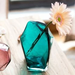 Staunton And Henry Colourful Faceted Glass Vases