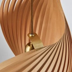 Staunton And Henry Studio Vayehi Wing Wood Veneer Ceiling Light