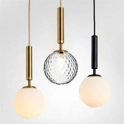 Staunton And Henry Lighting Dimpled Glass Globe Pendant Light