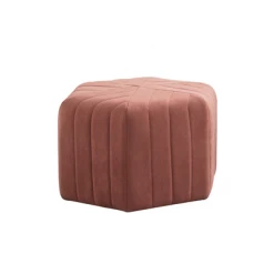 Staunton And Henry Modern Velvet Hexagon Ottoman
