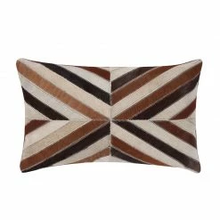 Staunton And Henry Home Accessories Cream And Grey Cowhide Throw Cushion
