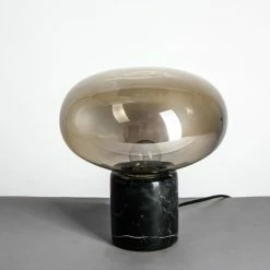 Staunton And Henry Lighting Joelle Oval Glass And Marble Base Table Lamp