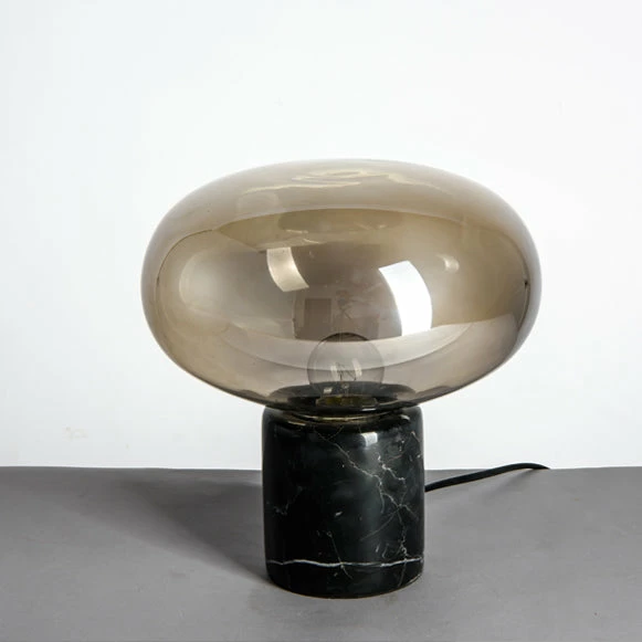 Staunton And Henry Lighting Joelle Oval Glass And Marble Base Table Lamp