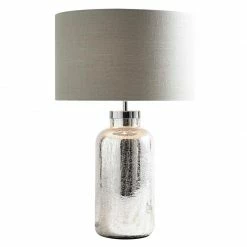 Staunton And Henry Silver Lamp With White Shade Lighting