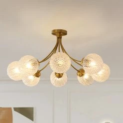 Staunton And Henry Lighting Vintage Style Glass Globes Chandelier