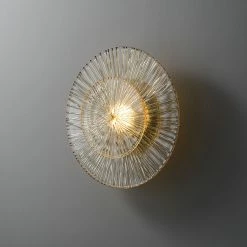 Staunton And Henry Flora Round Glass And Gold Wall Light Lighting