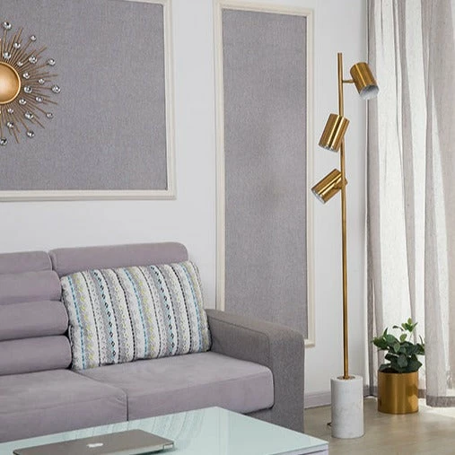 Staunton And Henry Franz Modern Gold Floor Lamp With Marble Base