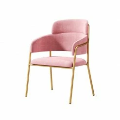 Staunton And Henry Millie Velvet Dining Chairs With Gold Legs (Set Of 2)