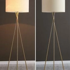 Staunton And Henry Lighting Miro Gold Tripod Floor Lamp
