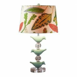 Staunton And Henry Lighting Modern Green Bird Crystal Table Lamp