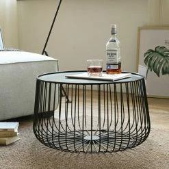 Staunton And Henry Round Metal Frame Coffee Table