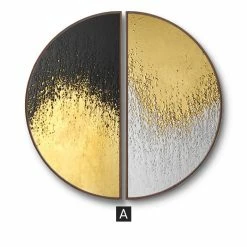 Staunton And Henry Wall Decor Modern Round Black And Gold Framed Wall Art