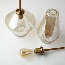 Staunton And Henry Modern Brass And Glass Pendant Light