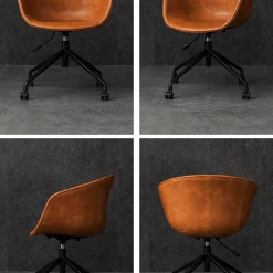 Staunton And Henry Hayden Swivel Saddle Tan Armchair Furniture