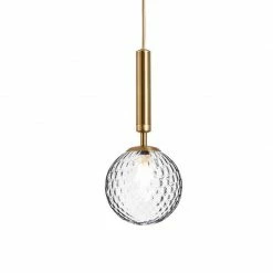 Staunton And Henry Lighting Dimpled Glass Globe Pendant Light