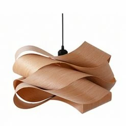 Staunton And Henry Lighting Wood Veneer Ribbon Ceiling Light