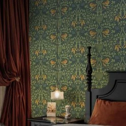 Staunton And Henry Wall Decor Orange And Green Floral Wall Mural