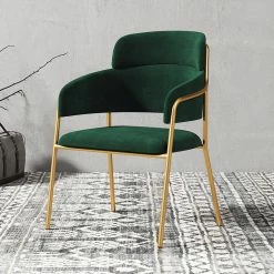 Staunton And Henry Millie Velvet Dining Chairs With Gold Legs (Set Of 2)