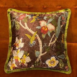 Staunton And Henry Velvet Oriental Garden Throw Cushion