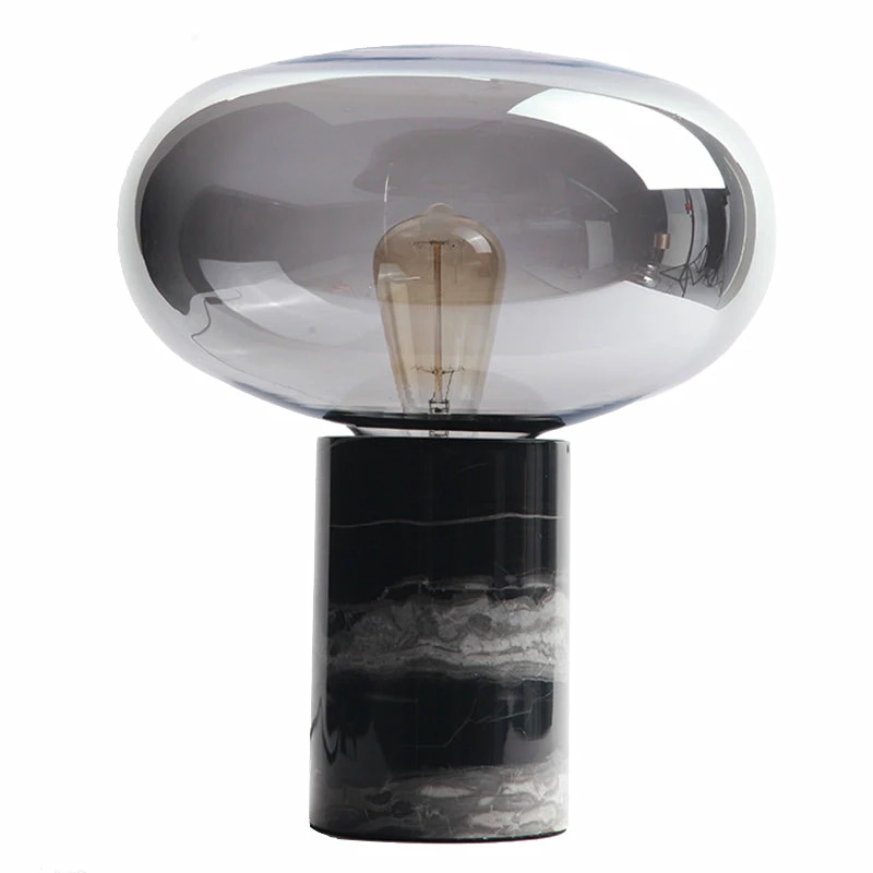 Staunton And Henry Lighting Joelle Oval Glass And Marble Base Table Lamp