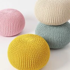 Staunton And Henry Furniture Chunky Knit Pouf