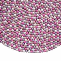 Staunton And Henry Pink & Mauve Felt Ball Rug Rugs