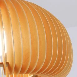 Staunton And Henry Modern Wood Pumpkin Pendant Light