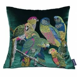 Staunton And Henry Home Accessories Parrot Embroidered Throw Cushion