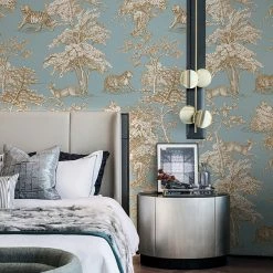 Staunton And Henry Wall Decor French Blue Forest Wallpaper