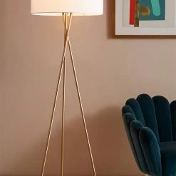 Staunton And Henry Lighting Miro Gold Tripod Floor Lamp