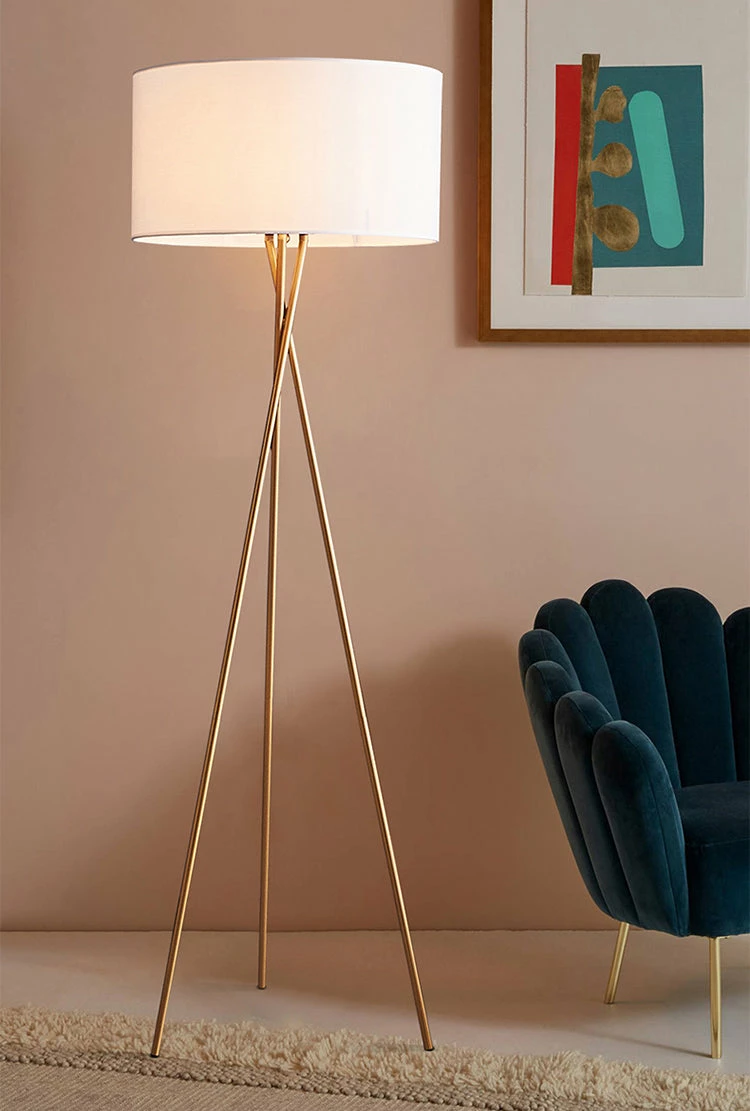 Staunton And Henry Lighting Miro Gold Tripod Floor Lamp