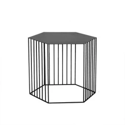 Staunton And Henry Furniture Hexagon Metal Frame Side Table