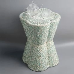 Staunton And Henry Furniture Clover Leaf Mother Of Pearl Inlay Side Table