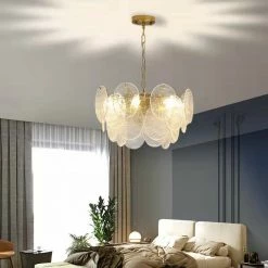 Staunton And Henry Lighting Vintage Glass Petals Chandelier