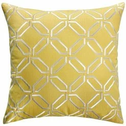 Staunton And Henry Yellow Embossed Pattern Throw Cushion Home Accessories