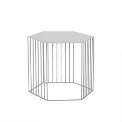 Staunton And Henry Furniture Hexagon Metal Frame Side Table