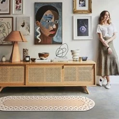 Staunton And Henry Rugs Bea Khaki Wool Runner Rug