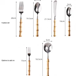 Staunton And Henry Bamboo Handle Cutlery Set