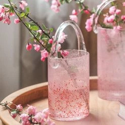 Staunton And Henry Pink Tote Bag Glass Vase