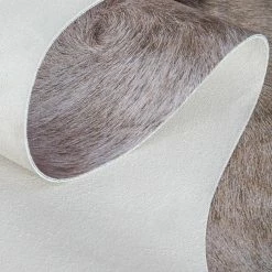 Staunton And Henry Premium White With Brown Spots Faux Cowhide Rug