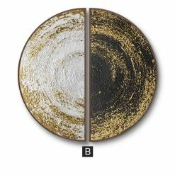 Staunton And Henry Wall Decor Modern Round Black And Gold Framed Wall Art