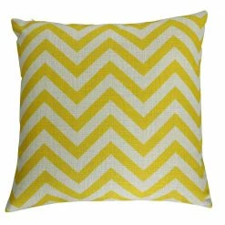 Staunton And Henry Home Accessories Yellow Chevron Pattern Throw Cushion
