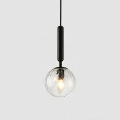 Staunton And Henry Lighting Dimpled Glass Globe Pendant Light