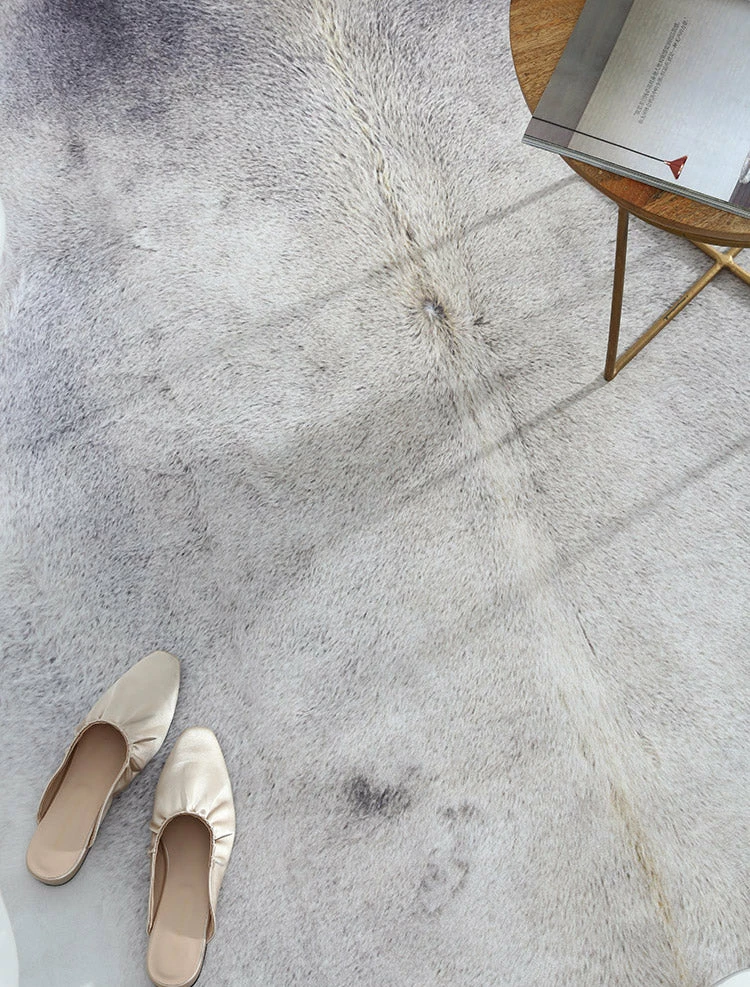 Staunton And Henry Rugs Premium Grey And Cream Faux Cowhide Rug