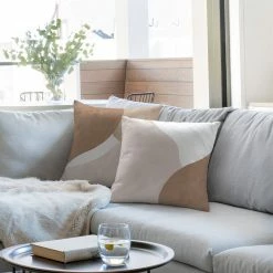 Staunton And Henry Abstract Beige Throw Cushion Home Accessories