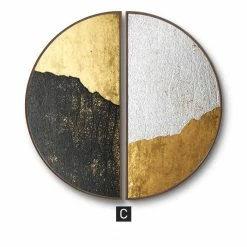 Staunton And Henry Wall Decor Modern Round Black And Gold Framed Wall Art