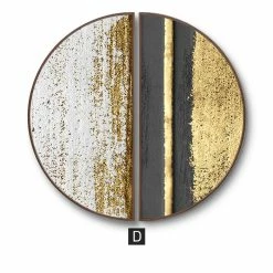 Staunton And Henry Wall Decor Modern Round Black And Gold Framed Wall Art