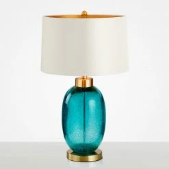 Staunton And Henry Lighting Elegant Blue Glass Table Lamp