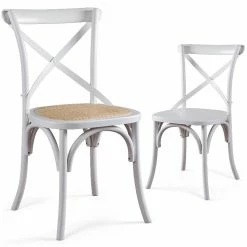 Staunton And Henry Solid Wood & Rattan Country Chair - Vintage Finish Furniture