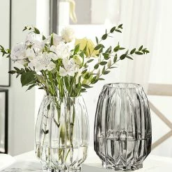 Staunton And Henry Home Accessories Modern Ribbed Glass Vase